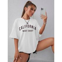 Camiseta Oversized Larga California Feminina Streetwear Tshirt Camiseta Oversized Larga California Feminina Streetwear Tshirt