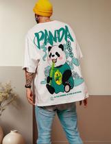 Camiseta Oversized Larga Street T-shirt Panda Streetwear Top - crushed