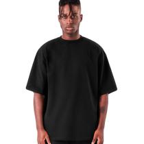 Camiseta Oversized Manga Curta Preta Camisetão Stecchi Camiseta Oversized Manga Curta Preta Camisetão Stecchi