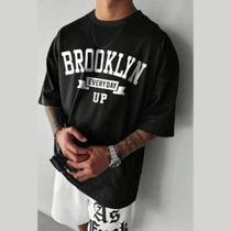 Camiseta Oversized Masculina Camisão Brooklyn 100% Algodão Over