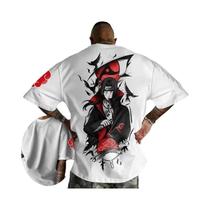 Camiseta Oversized Masculina De Hip Hop Com Estampa De Anime Japonês, Tendência De Verão, Algodão,