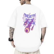 Camiseta Oversized Masculina Death Estampada Estilosa Casual Moderna Tendência Moda Streetwear