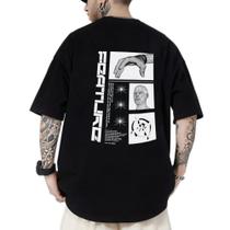 Camiseta Oversized Masculina Estampa Feature Estilosa Moda Streetwear Lançamento Festa Lazer Passeio