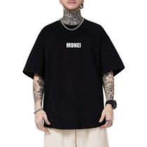 Camiseta Oversized Masculina Estampa Money Confortável Moda Streetwear Casual Estilosa Tendência Lazer