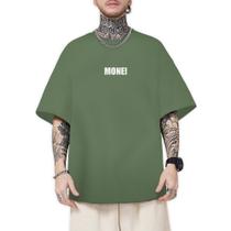 Camiseta Oversized Masculina Estampa Money Confortável Moda Streetwear Casual Estilosa Tendência Lazer - Moda Básica