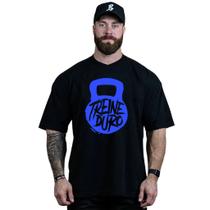 Camiseta Oversized Masculina Estampa Personalizada Treine Duro Manga Curta Algodão Premium