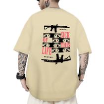 Camiseta Oversized Masculina Estampa Sick of This Life Moda Streetwear Confortável Estilosa