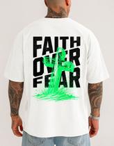 Camiseta Oversized Masculina Fé Academia Faith Over Fear Camiseta Oversized Masculina Fé Academia Faith Over Fear
