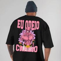 Camiseta Oversized Masculina Odeio Cardio Meme 100% Algodão Camiseta Oversized Masculina Odeio Cardio Meme 100% Algodão
