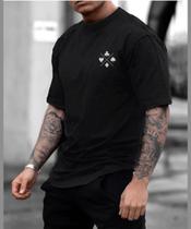 Camiseta Oversized Minimalista Naipe Baralho Estampado Algodão