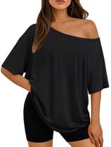 Camiseta oversized ombro a ombro preta LILLUSORY Camiseta oversized ombro a ombro preta LILLUSORY