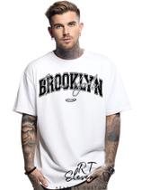 Camiseta Oversized Personalizada Estampa Brooklyn Masculina Algodão Estampada Gola Careca Ref 04