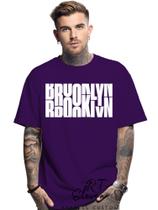 Camiseta Oversized Personalizada Estampa Brooklyn Masculina Algodão Estampada Gola Careca Ref 05