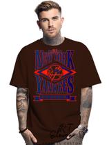 Camiseta Oversized Personalizada Estampa New York Masculina Algodão Estampada Gola Careca Ref 03