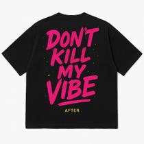 Camiseta Oversized Premium 100% Algodão com Estampa DTF - Festa Preta Camiseta Oversized Premium 100% Algodão com Estampa DTF - Festa Preta