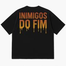 Camiseta oversized premium 100% algodão com estampa dtf preta Camiseta oversized premium 100% algodão com estampa dtf preta