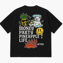 Camiseta Oversized Premium 100% Algodão com Estampa DTF - Preta Camiseta Oversized Premium 100% Algodão com Estampa DTF - Preta