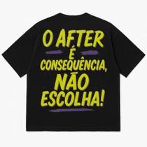 Camiseta Oversized Premium 100% Algodão com Estampa DTF - Rave Festa Preta Camiseta Oversized Premium 100% Algodão com Estampa DTF - Rave Festa Preta