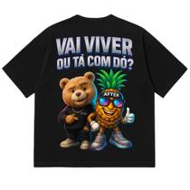 Camiseta oversized preta abacaxi - estilo moderno e conforto