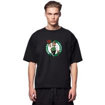 Camiseta Oversized Preta NBA Personalizada Boston Celtics
