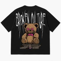 Camiseta Oversized Preta Premium 100% Algodão com Estampa DTF Camiseta Oversized Preta Premium 100% Algodão com Estampa DTF