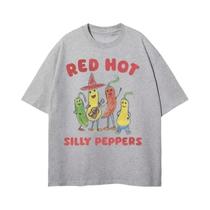 Camiseta Oversized Red Hot Silly Peppers, Vintage, Verão, Design Engraçado, De Alta Qualidade, Camiseta Oversized Red Hot Silly Peppers, Vintage, Verão, Design Engraçado, De Alta Qualidade,