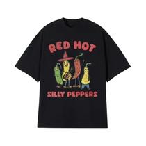 Camiseta Oversized Red Hot Silly Peppers, Vintage, Verão, Design Engraçado, De Alta Qualidade, Camiseta Oversized Red Hot Silly Peppers, Vintage, Verão, Design Engraçado, De Alta Qualidade,