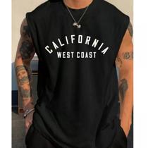 Camiseta Oversized Regata Masculina Lisa Academia treino 100% Algodão