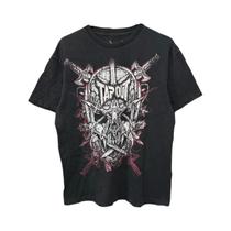 Camiseta Oversized Retro Punk Hip Hop Masculina Com Estampa Gráfica Dos Anos 2000, Gola Redonda,