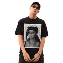 Camiseta Oversized Rihanna Cantora De Algodão Gola Redonda