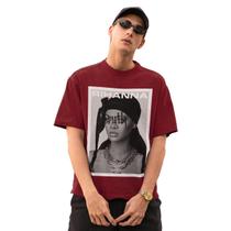 Camiseta Oversized Rihanna Cantora De Algodão Gola Redonda