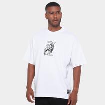 Camiseta Oversized Santos Com o Peixe Masculina