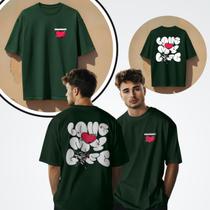 Camiseta oversized streetwear algodão - love my life