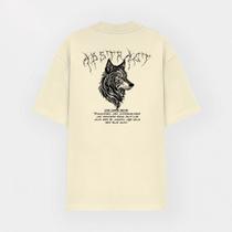 Camiseta Oversized StreetWear Estampada Abstract Lobo And Determination