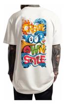 Camiseta Oversized Streetwear Unissex Creat Out Larga Moda