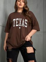 Camiseta Oversized Texas Usa Estilo Moda Tendencia Feminina
