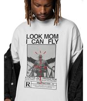 Camiseta Oversized Travis Scott The Town Look Mom I Can Fly
