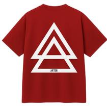 Camiseta Oversized Triangle Vermelha 100% Algodão Premium com Estampa DTF