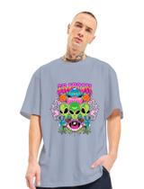 Camiseta Oversized Unissex Alienígena Cogumelo Streetwear