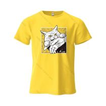 Camiseta Oversized Unissex Com Estampa Divertida De Gato Agressivo Em Desenho Animado, 100% Algodão,