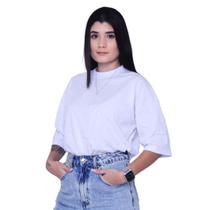 Camiseta Oversized Unissex Gola Alta Algodão Lisa Sem Estampa Masculina e Feminina Diversas Cores