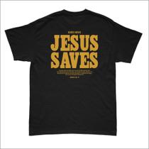 Camiseta Oversized Unissex Jesus Saves Cristã Algodão Nv