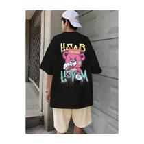 Camiseta Oversized Urso Estilo Rua Top Moda Unisexx Money Hard Streetwear
