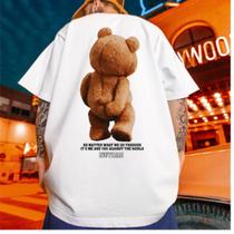 Camiseta Oversized Urso Estiloso Descolado Streetwear Tshirt
