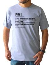 Camiseta Pai Dicionário Meu Herói Melhor Amigo Frase