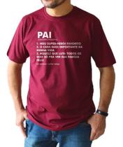 Camiseta Pai Dicionário Meu Herói Melhor Amigo Frase