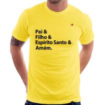 Camiseta Pai, Filho, Espírito Santo, Amém - Foca na Moda