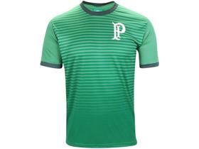 Camiseta Palmeiras Stripes Palestra Masculino - Manga Curta Verde e Verde Escuro