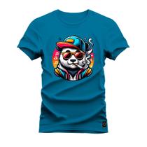 Camiseta Panda Descolado Plus Size Grande 30.1 Penteada Estampa Dtf Premium