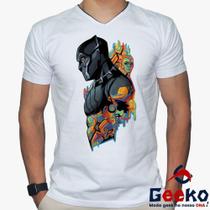 Camiseta Pantera Negra 100% Algodão Wakanda Forever Black Panther Geeko